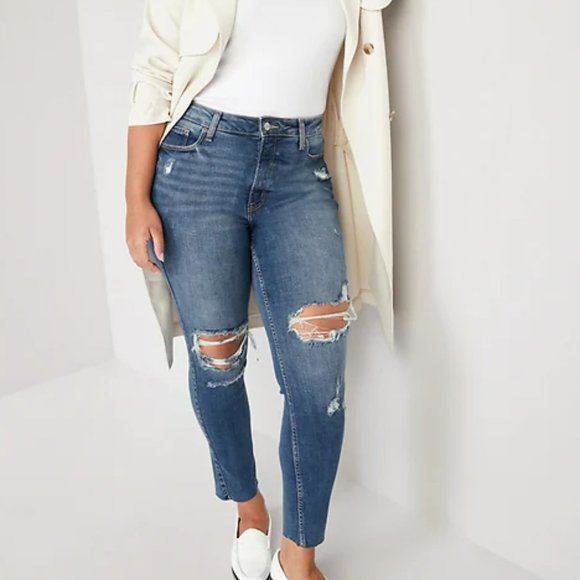 Extra High-Waisted Rockstar 360° Stretch Super-Skinny Ripped Jeans - Picture 1 of 5